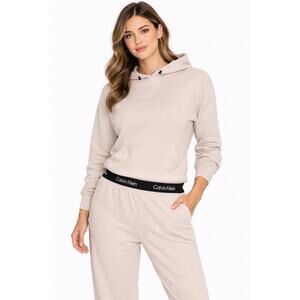 Calvin Klein Performance Women's Velour Pullover Hoodie Chalk Wht Sz S 11874